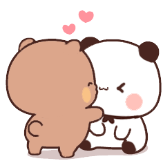 Cute bears kissing